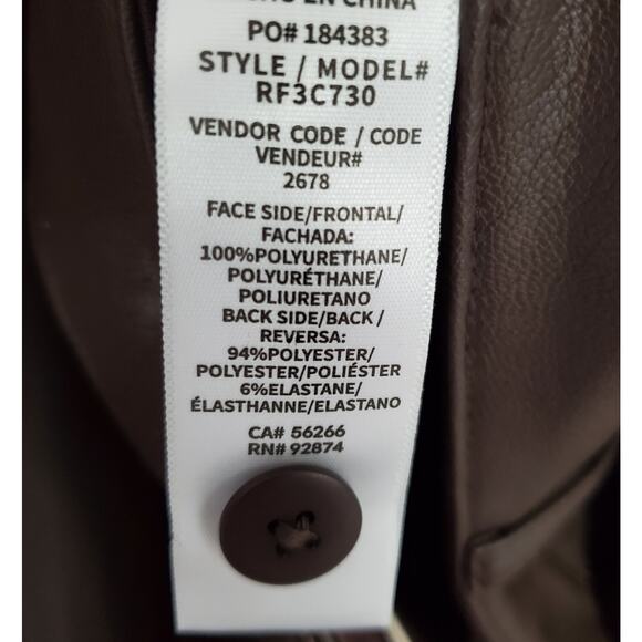 Splendid Cropped Vegan Leather Ankle Wide Leg Pants Chocolate Brown Size 6 - Picture 15 of 16